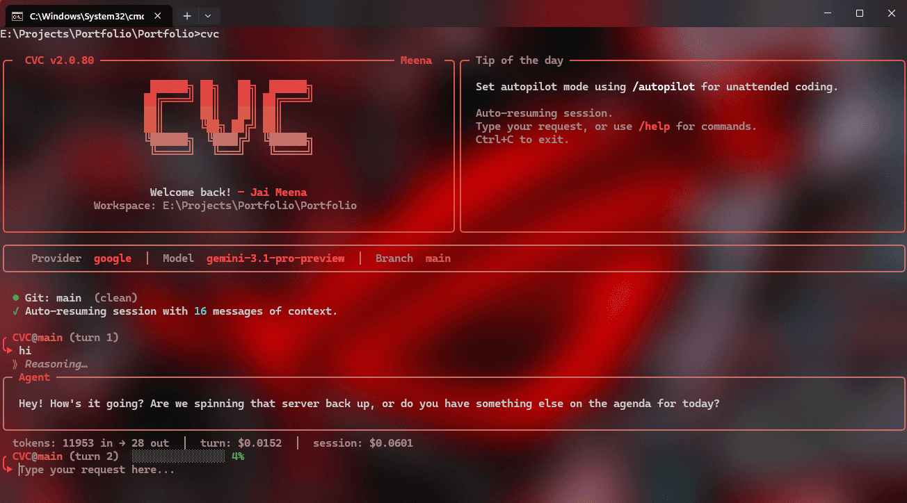 CVC Agent CLI Interface
